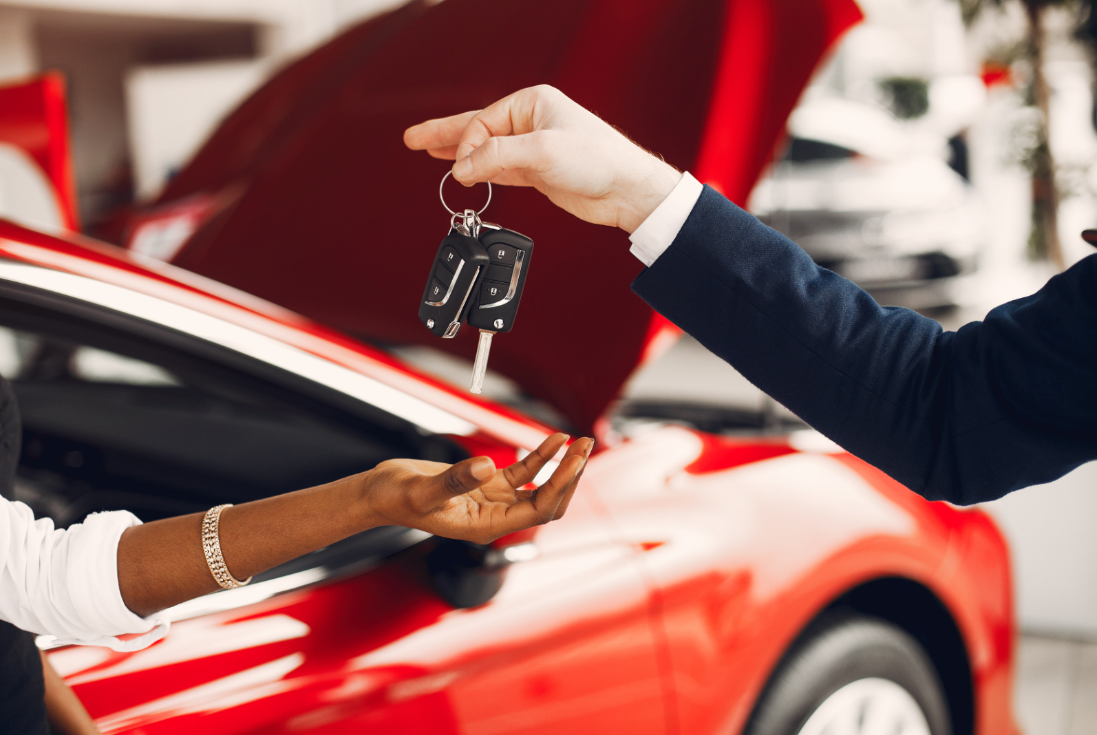 Stylish Black Woman Car Salon